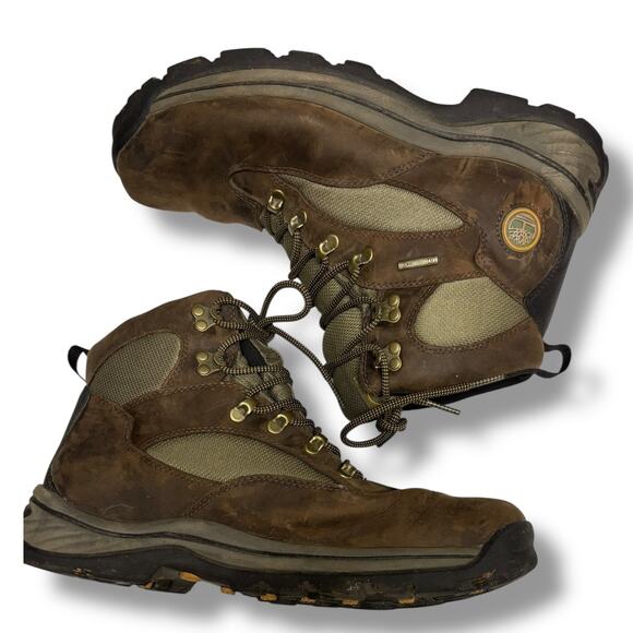 Timberland Men's Chocorua Waterproof Mid Hiker Boot Med Brown Full Grain 13 - Picture 1 of 7